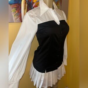 Black/white shirt dress